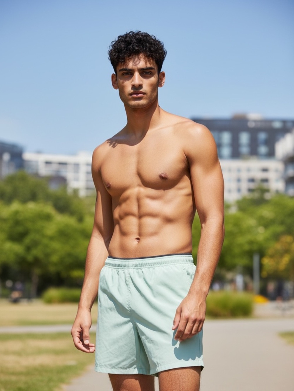Fabletics light blue shorts #athletic #activewear #swimwear